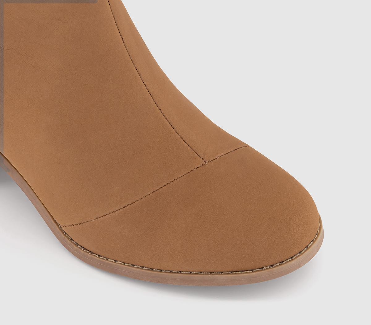 TOMS Evelyn Heeled Boots TOMS Evelyn Heeled Boots Tan Leather