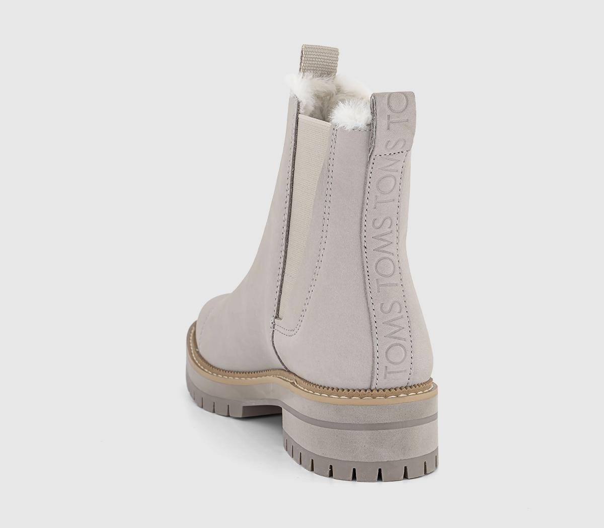 TOMSDakota Fur lined Cheslea BootsPebble Grey Leather