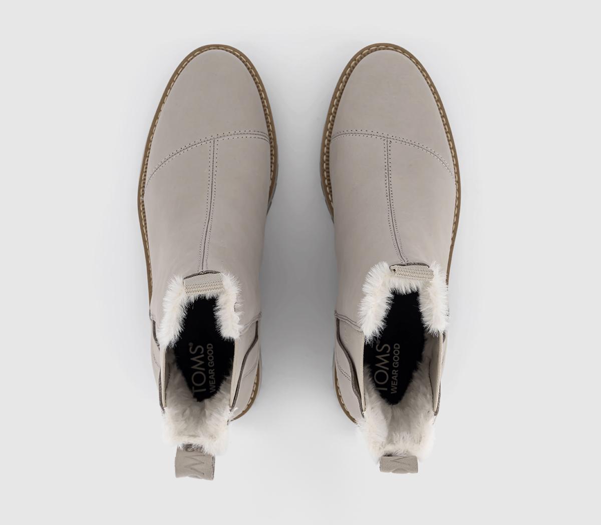 TOMSDakota Fur lined Cheslea BootsPebble Grey Leather