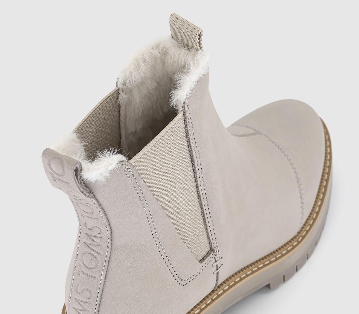 TOMSDakota Fur lined Cheslea BootsPebble Grey Leather