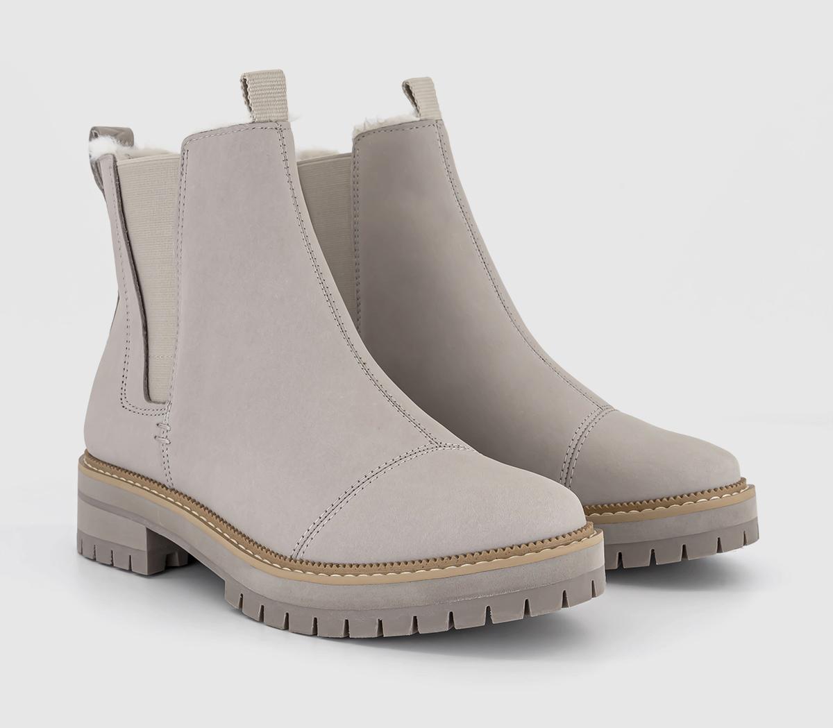 TOMSDakota Fur lined Cheslea BootsPebble Grey Leather