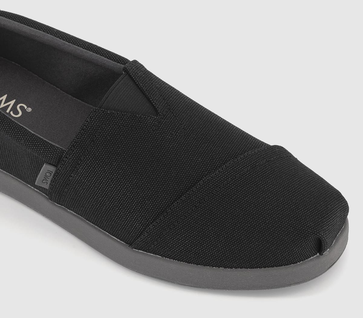 TOMSAlp Fwd Slip Ons Black Wax Canvas