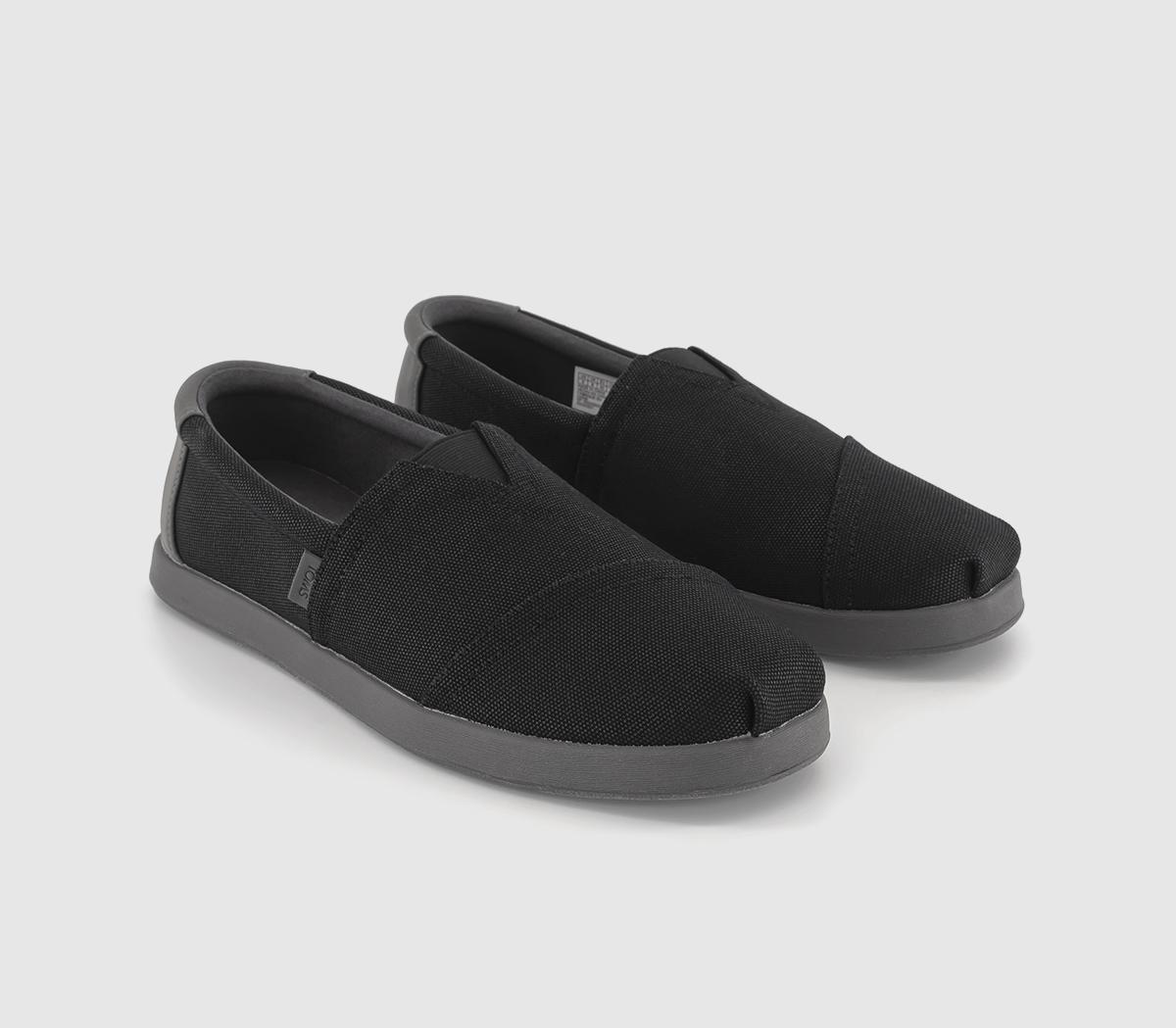 TOMSAlp Fwd Slip Ons Black Wax Canvas