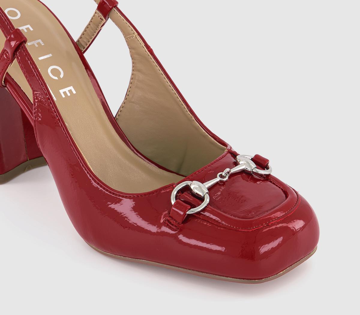 Office Helena High Snaffle Slingback Heels Red Patent High Heels 4292