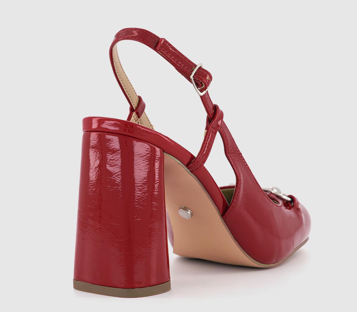 OFFICEHelena High Snaffle Slingback HeelsRed Patent