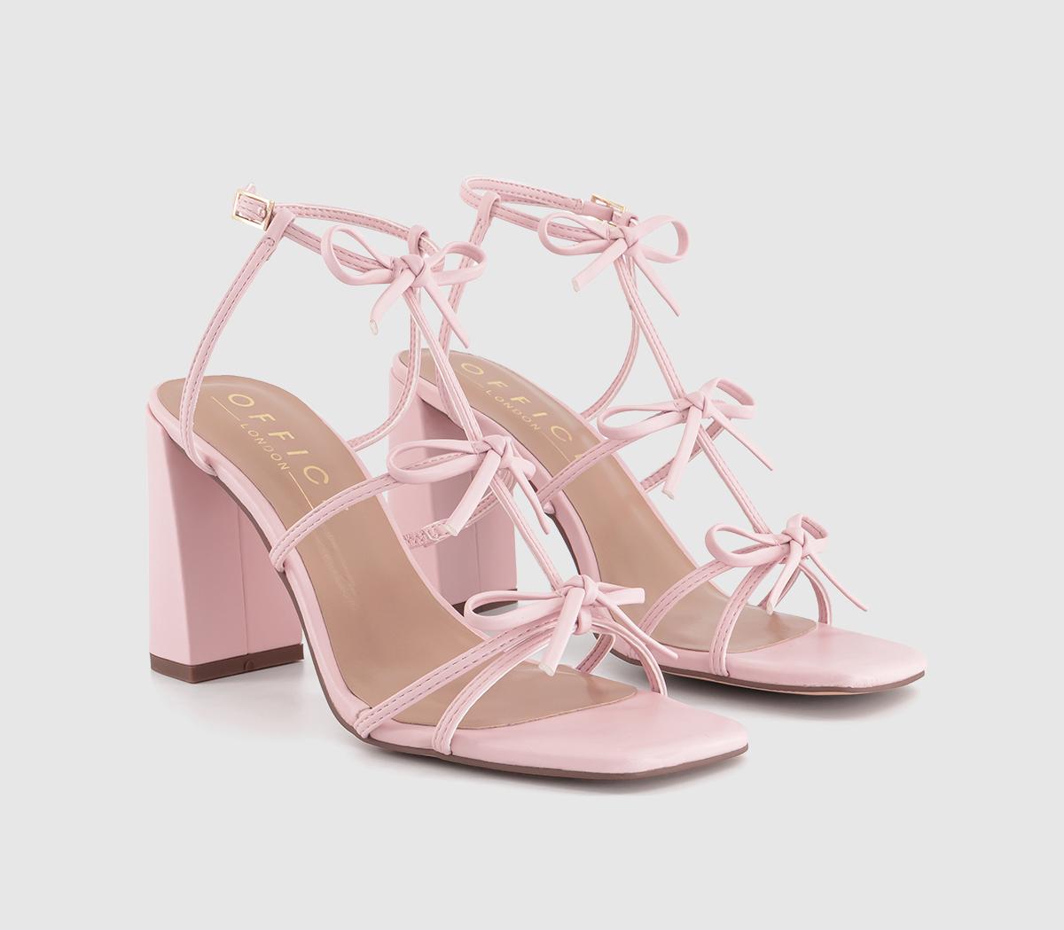 OFFICEHenley Bow Detail Block Heel SandalsPale Pink