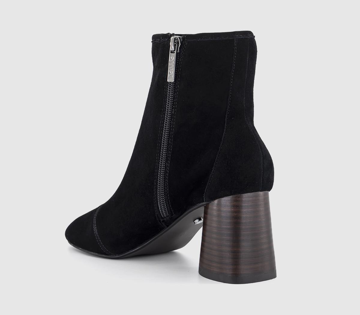 OFFICEAsh Cylinder Stacked Heel BootsBlack Suede