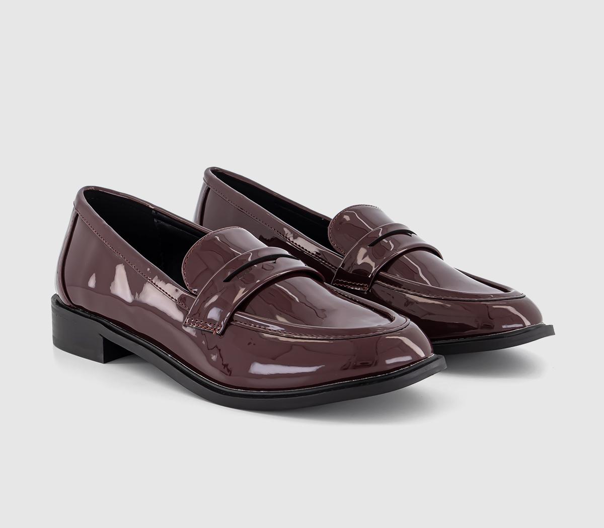 OFFICE Flaming Penny Loafers Burgundy Patent Purple, 4