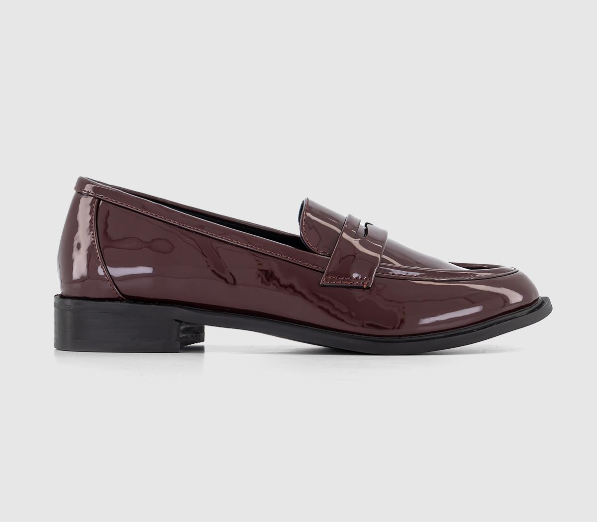 Flaming Penny Loafers Burgundy Patent Purple