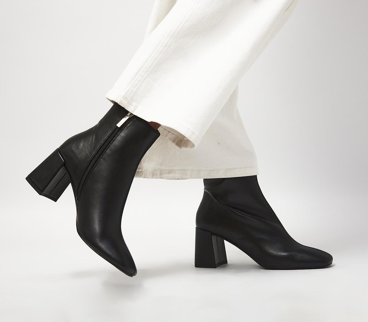 OFFICEAurelia Centre Seam Block Heel Boots OFFICEAurelia Centre Seam Block Heel BootsBlack