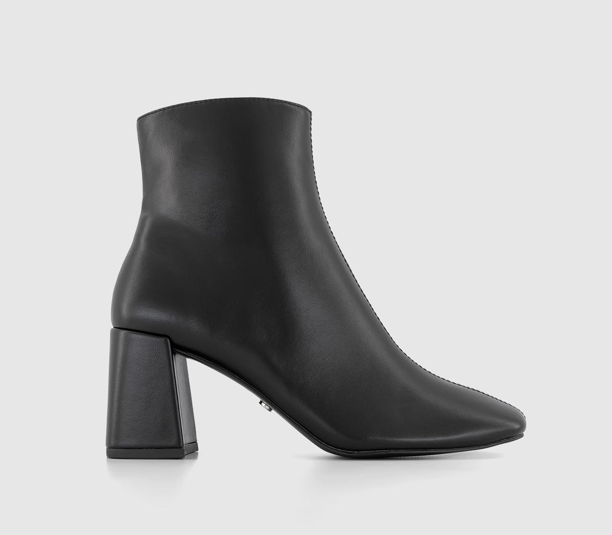 Aurelia - Centre Seam Block Heel Boots Black