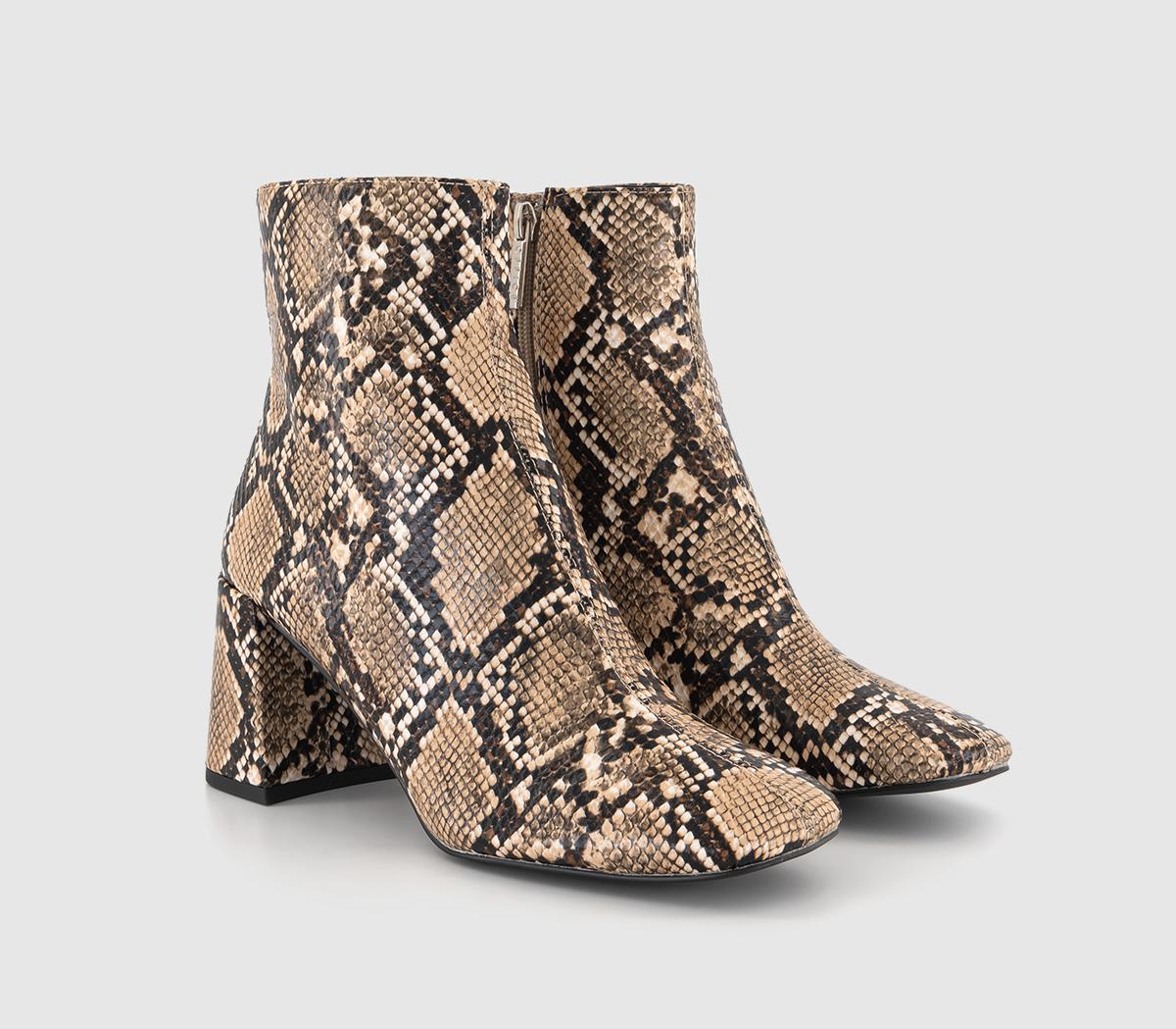 OFFICEAurelia Centre Seam Block Heel BootsSnake Mono