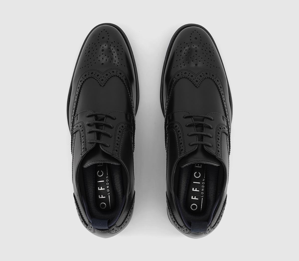 OFFICE Montgomery Brogue Derby Shoes Black - Men’s Smart Shoes