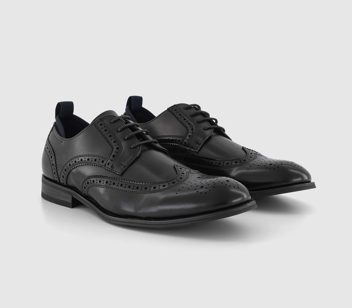 OFFICE Mens Montgomery Brogue Derby Shoes Black, 8