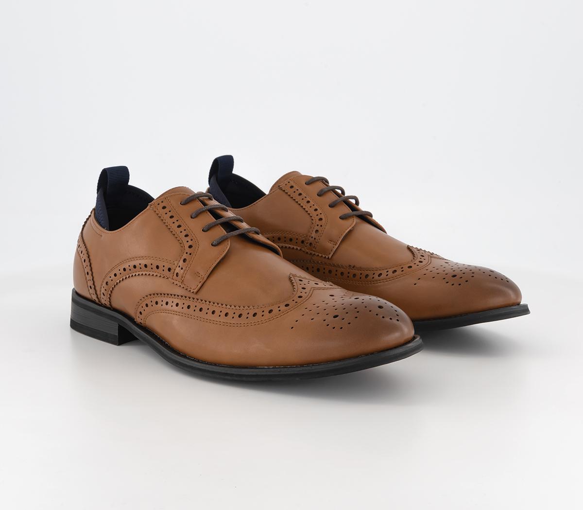 OFFICE Mens Montgomery Brogue Derby Shoes Tan, 11