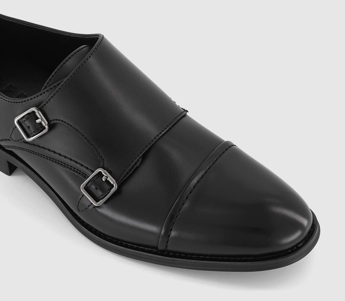 OFFICE Milbourne Double Strap Monk Shoes Black - Men’s Smart Shoes