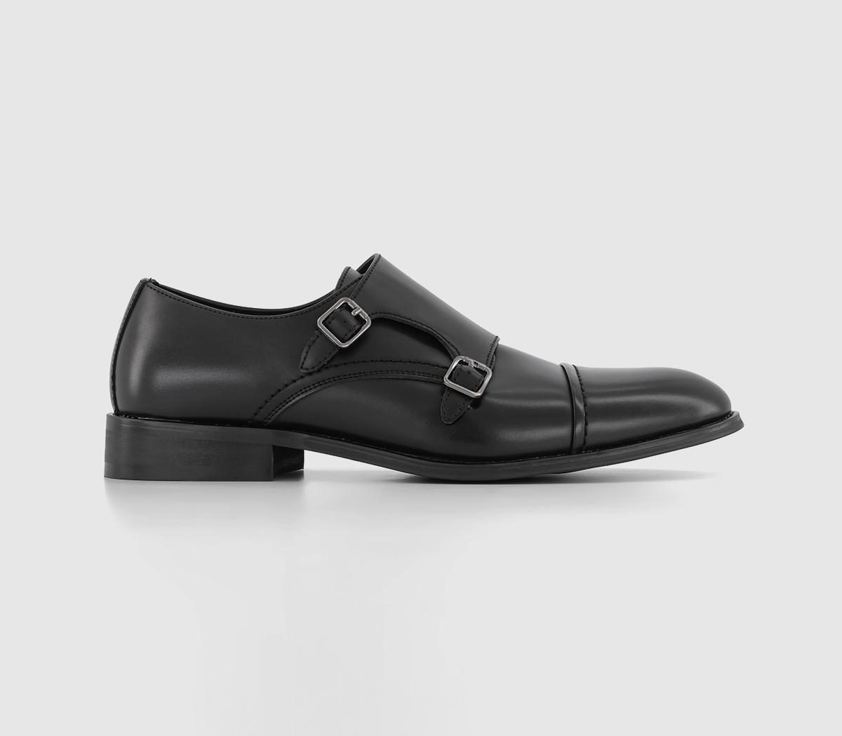 OFFICE Milbourne Double Strap Monk Shoes Black - Men’s Smart Shoes