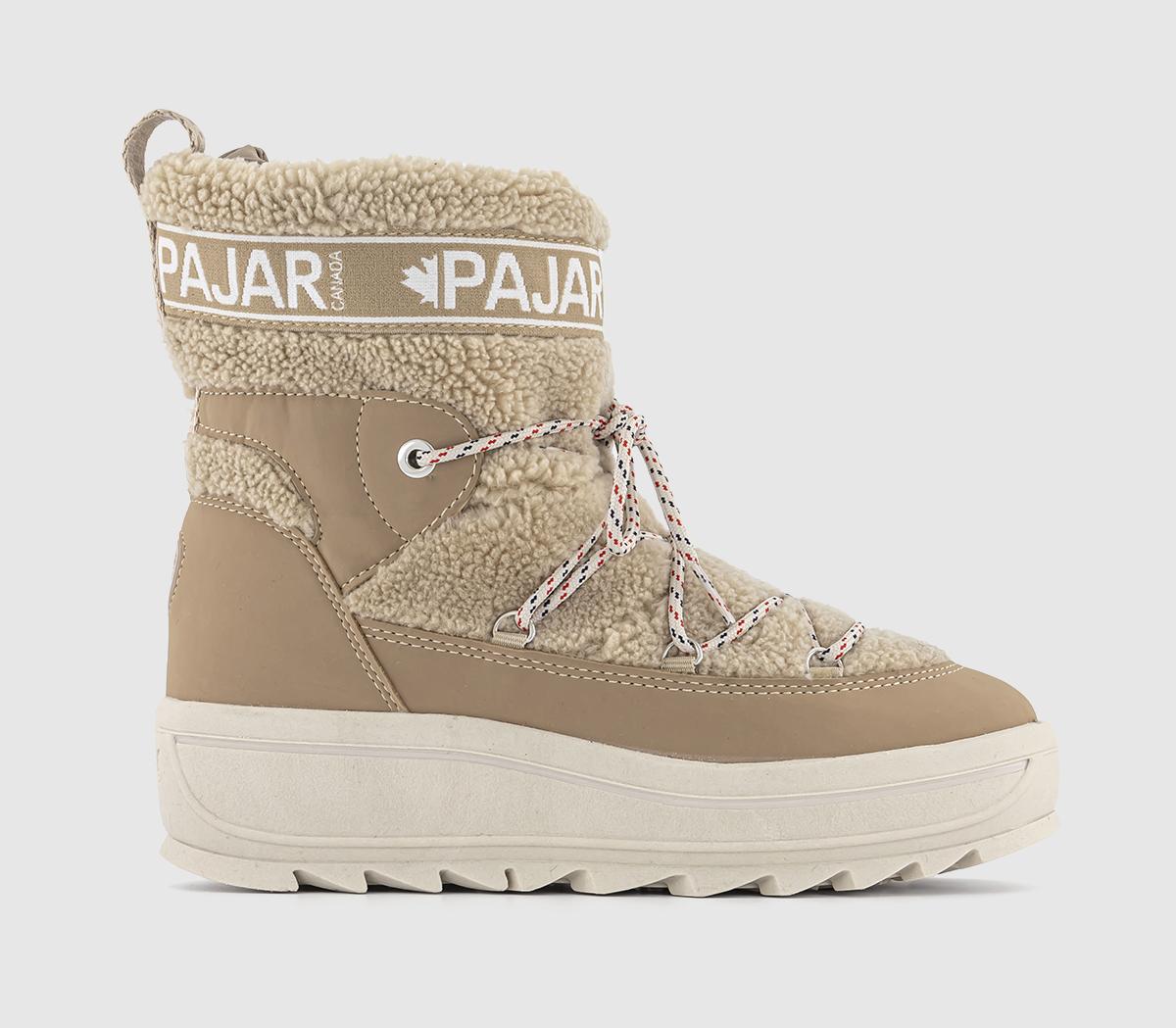 Beige snow outlet boots