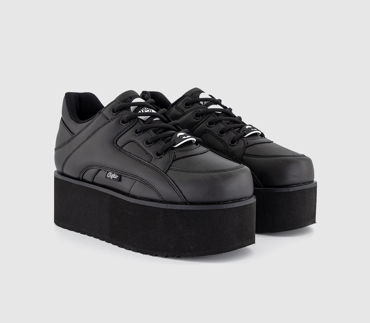 Buffalo Womens 1330-6 Platform Shoes Black, 5
