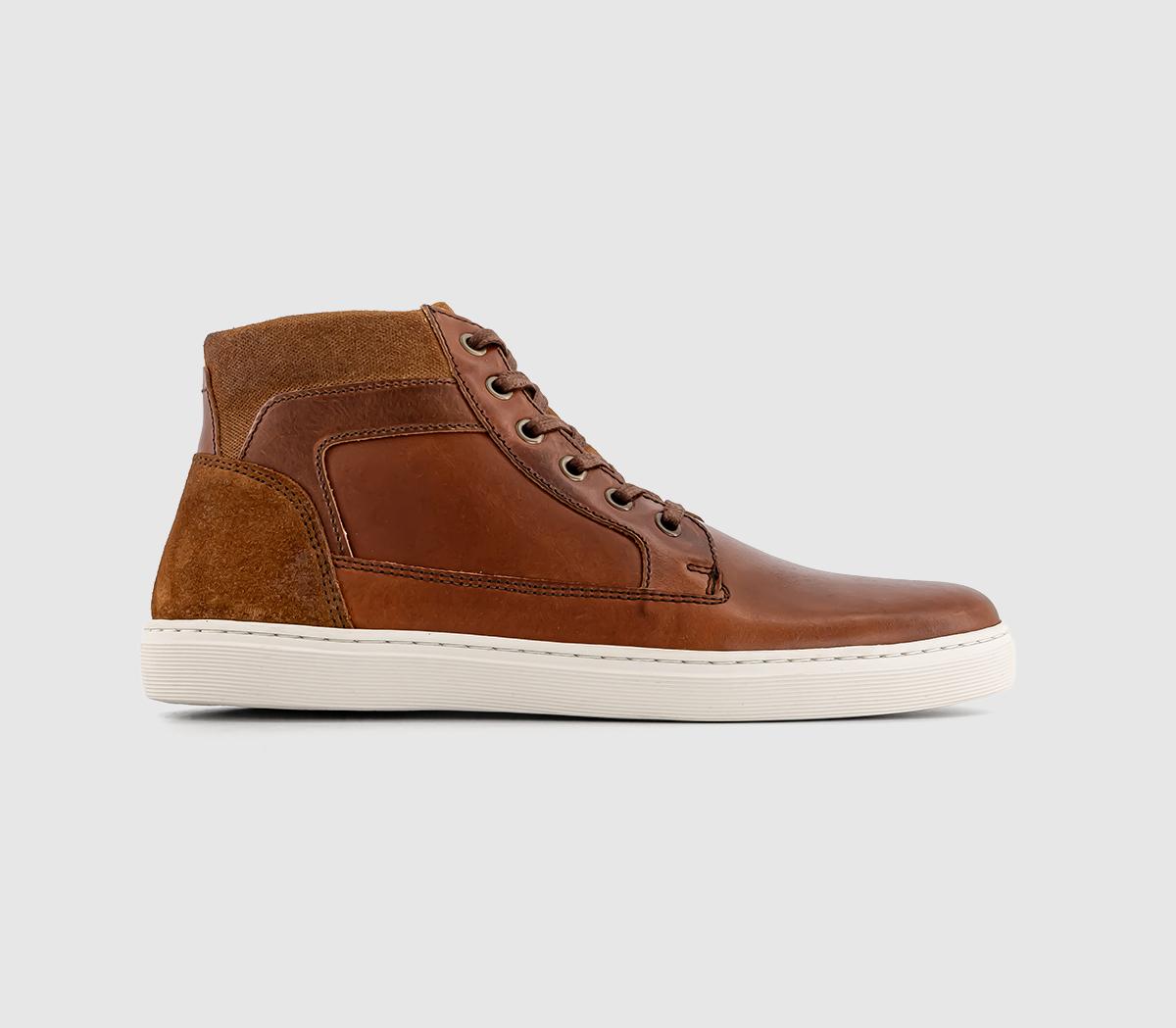 Mens leather hi top on sale trainers