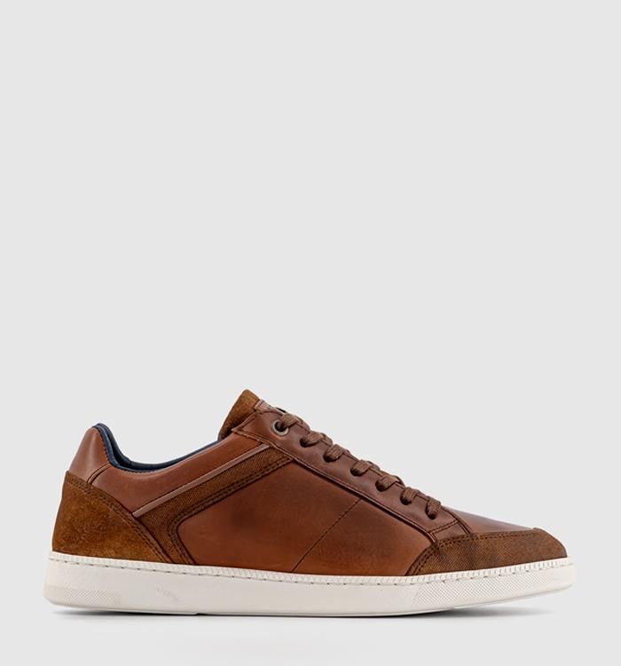 OFFICE Cottesloe Lace Up Trainers Tan Leather