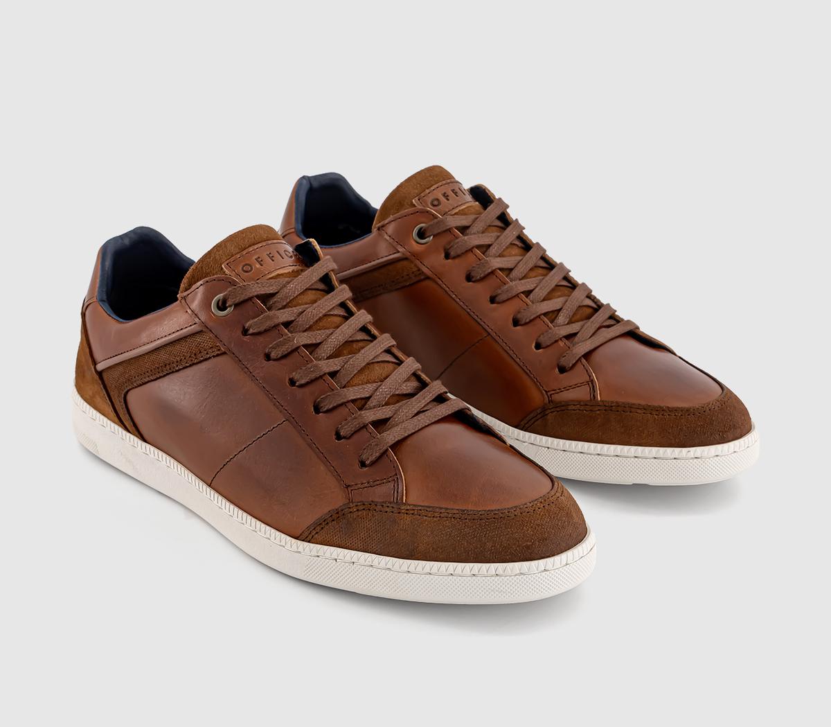 OFFICE Cottesloe Lace Up Trainers Tan Leather - Men's Casual Shoes