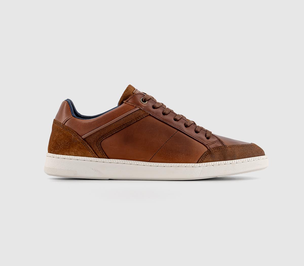 OFFICE Cottesloe Lace Up Trainers Tan Leather - Men's Casual Shoes