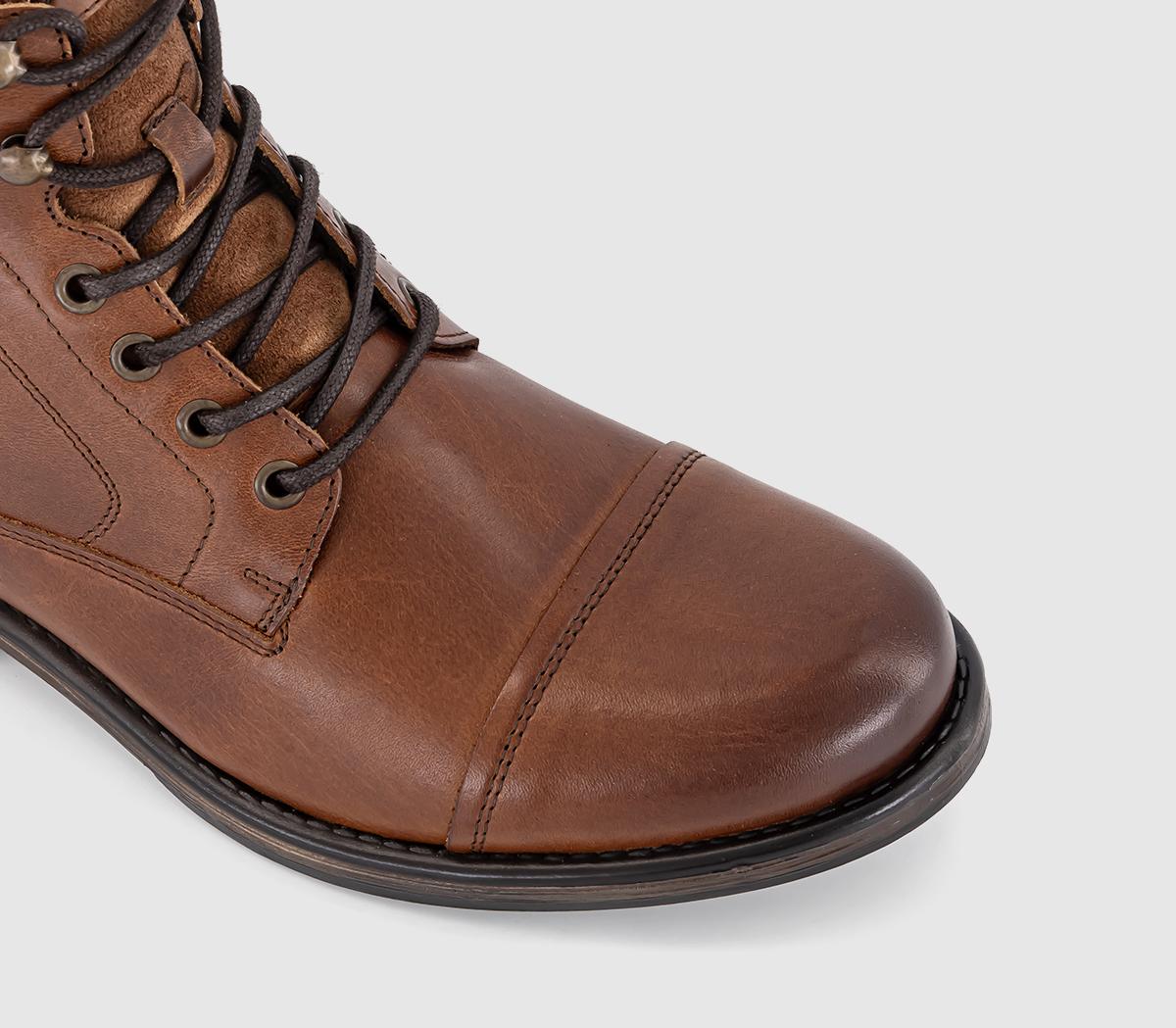 OFFICEBrecon Toe Cap BootsBrown Leather