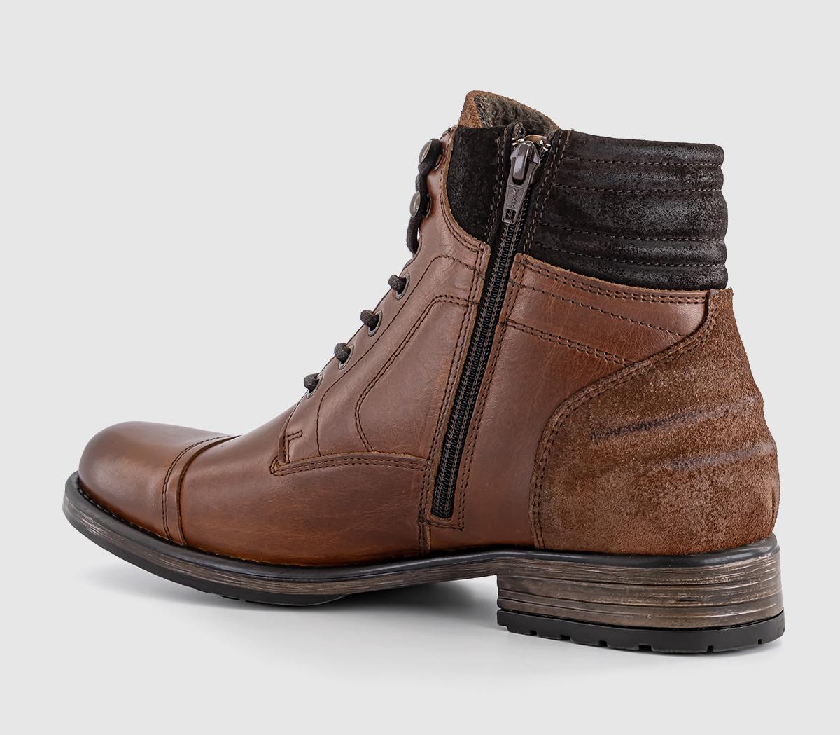 OFFICEBrecon Toe Cap BootsBrown Leather