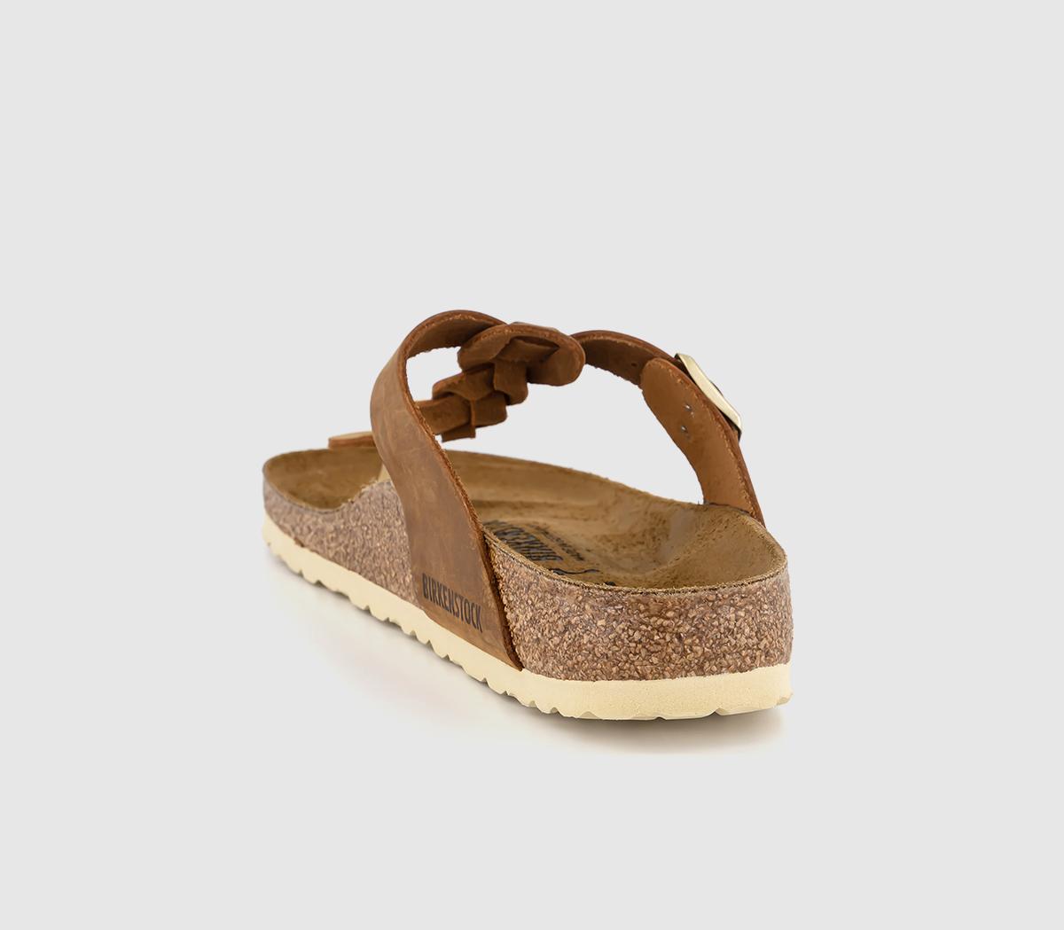 BIRKENSTOCK Gizeh Braid Sandals Cognac Oiled Leather - Women’s Sandals