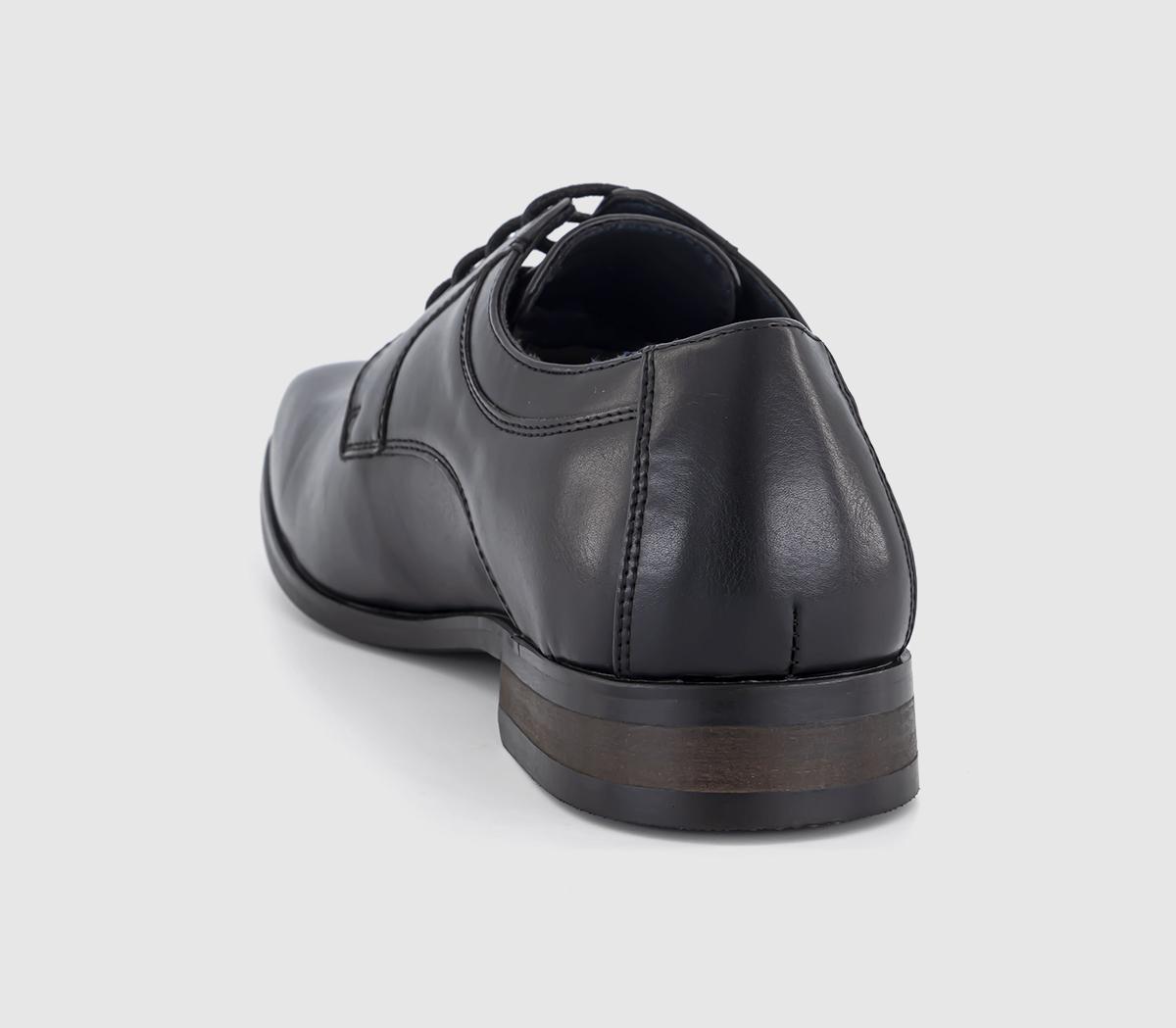 OFFICE Modena Plain Toe Derby Shoes Black - Men’s Smart Shoes