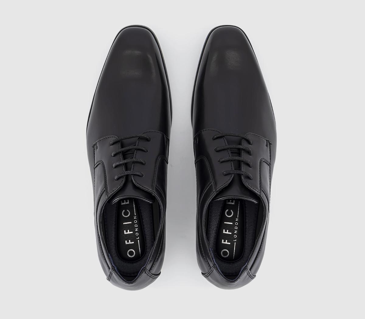 OFFICE Modena Plain Toe Derby Shoes Black - Men’s Smart Shoes