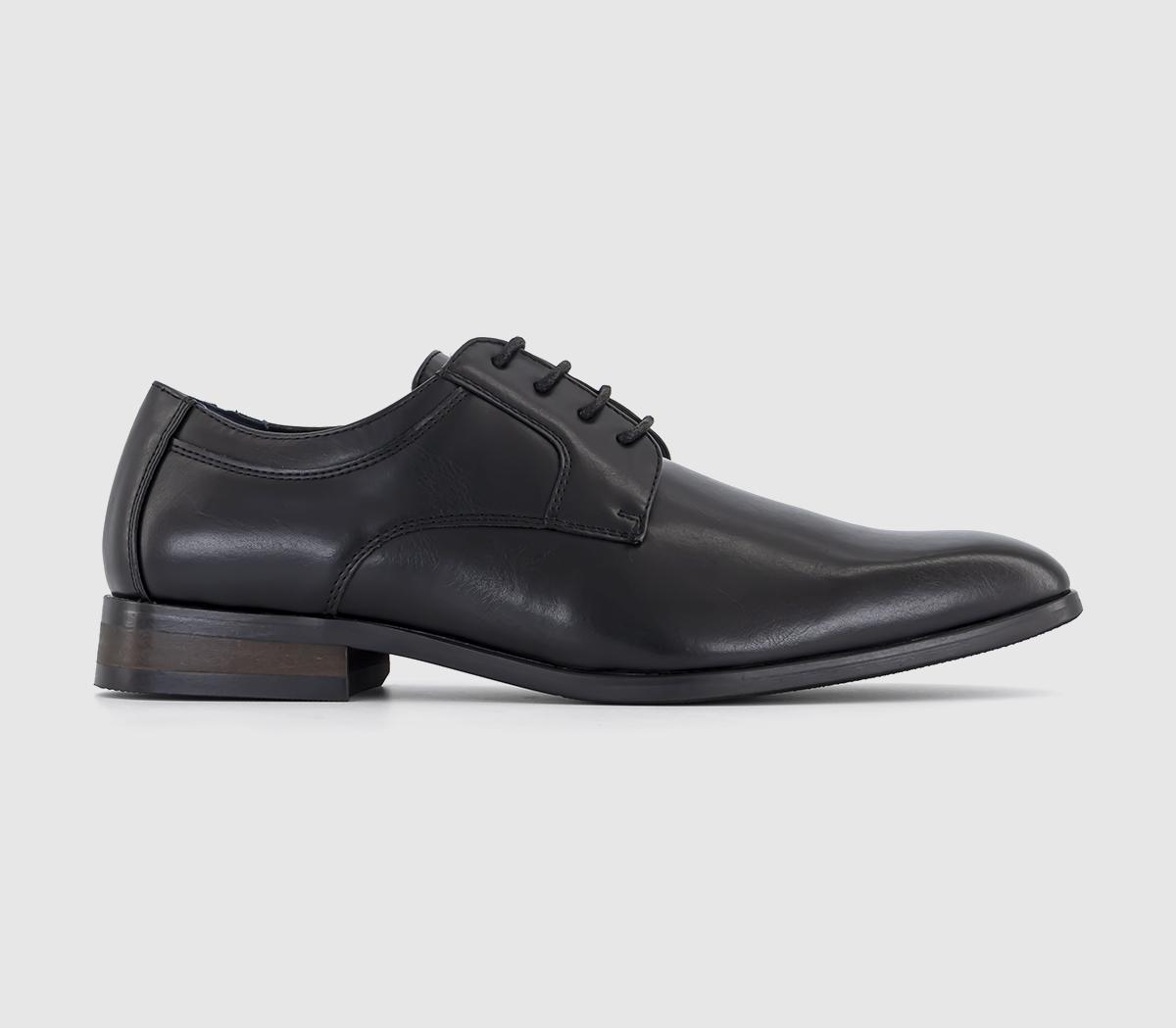 Modena Plain Toe Derby Shoes Black