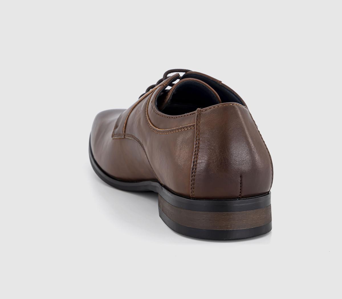 OFFICE Modena Plain Toe Derby Shoes Brown - Men’s Smart Shoes