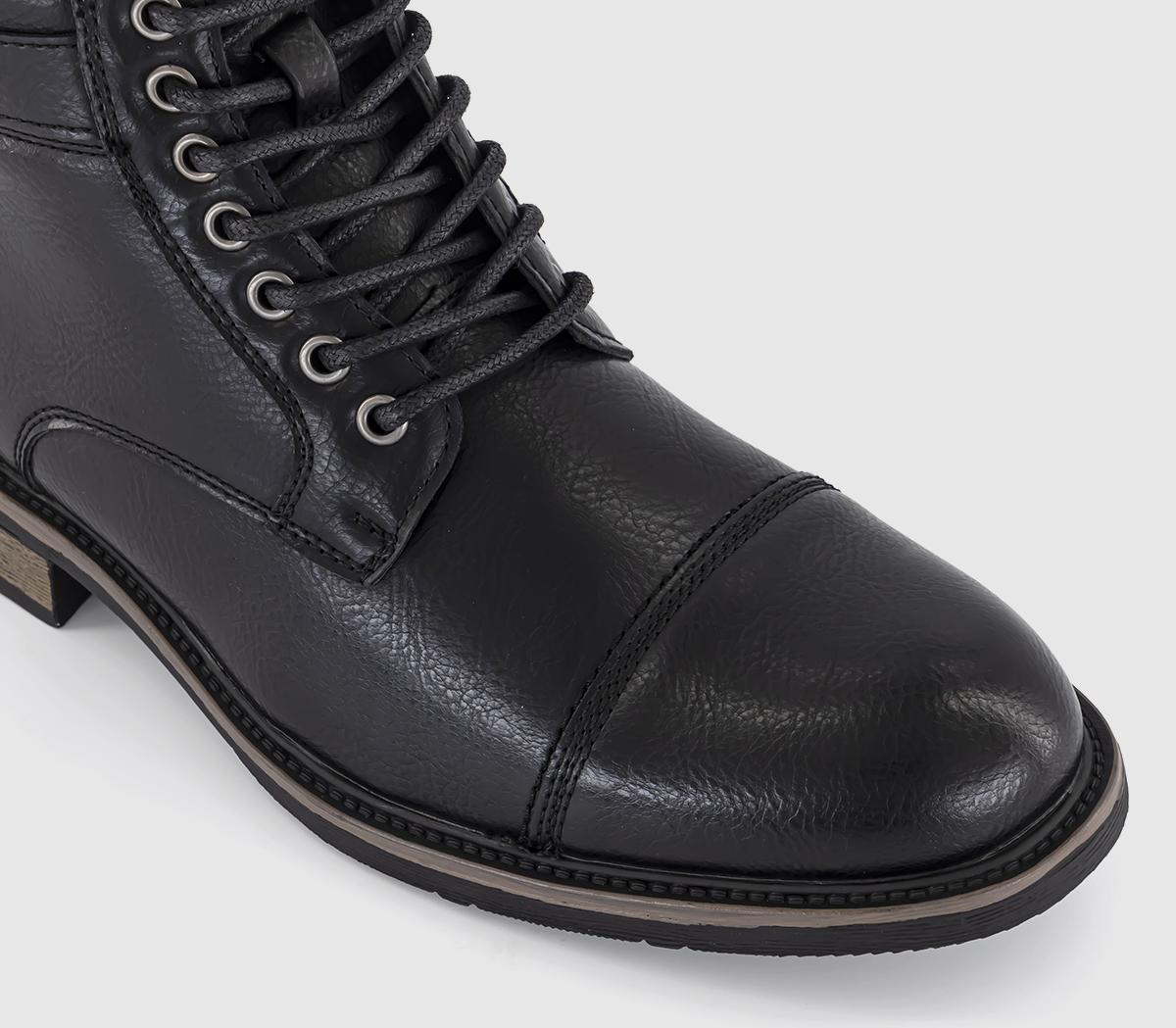 OFFICE Bellamy Borg Lined Buckle Boots Black - Men’s Boots