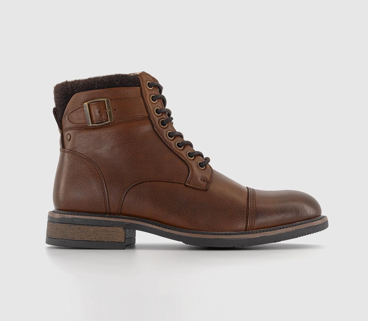 Mens brown buckle boots sale