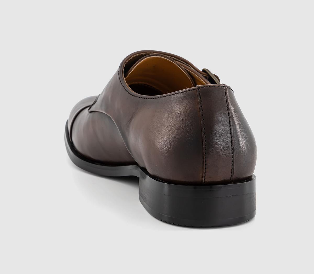 OFFICEMitre Toecap Monk ShoesBrown Leather