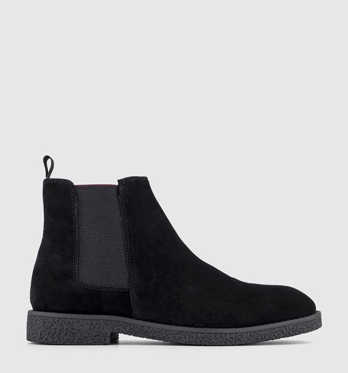 OFFICE Bachelor Crepe Look Chelsea Boots Black Suede