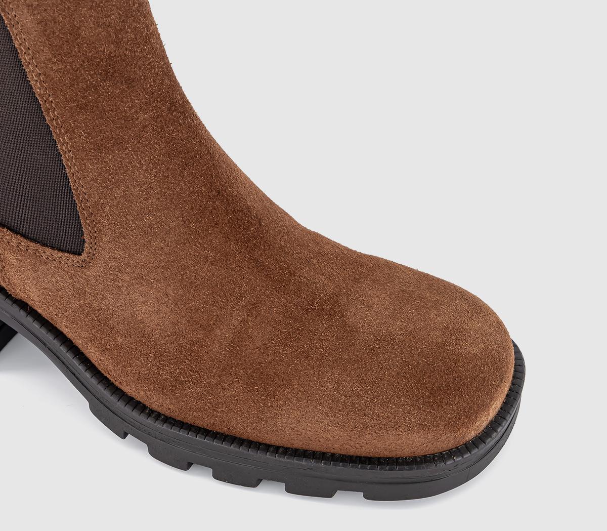 OFFICEArtie Cleated Mid Height Chelsea BootsTan Suede