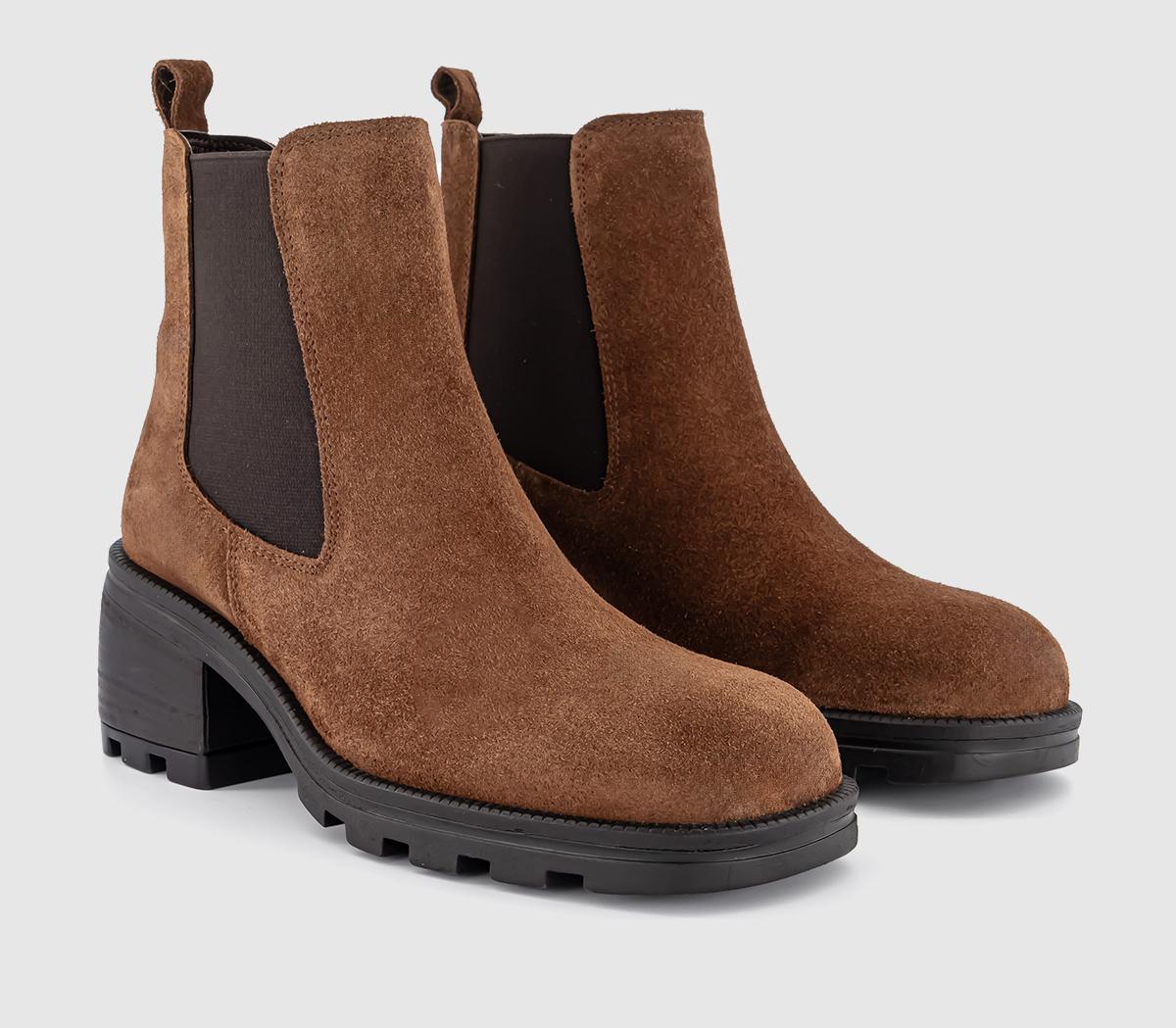 OFFICEArtie Cleated Mid Height Chelsea BootsTan Suede