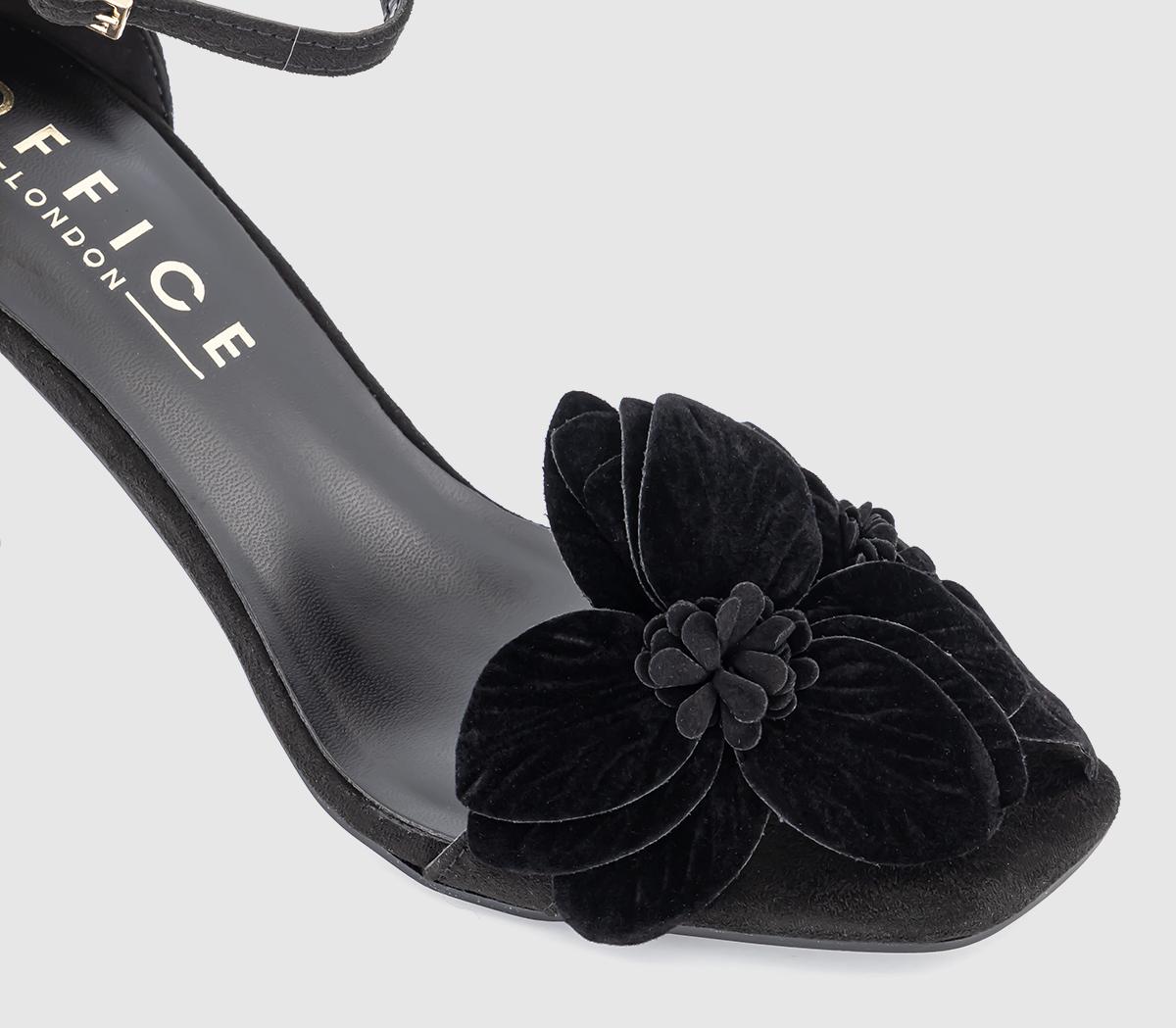 OFFICEHoney Flower Detail Two Part SandalsBlack