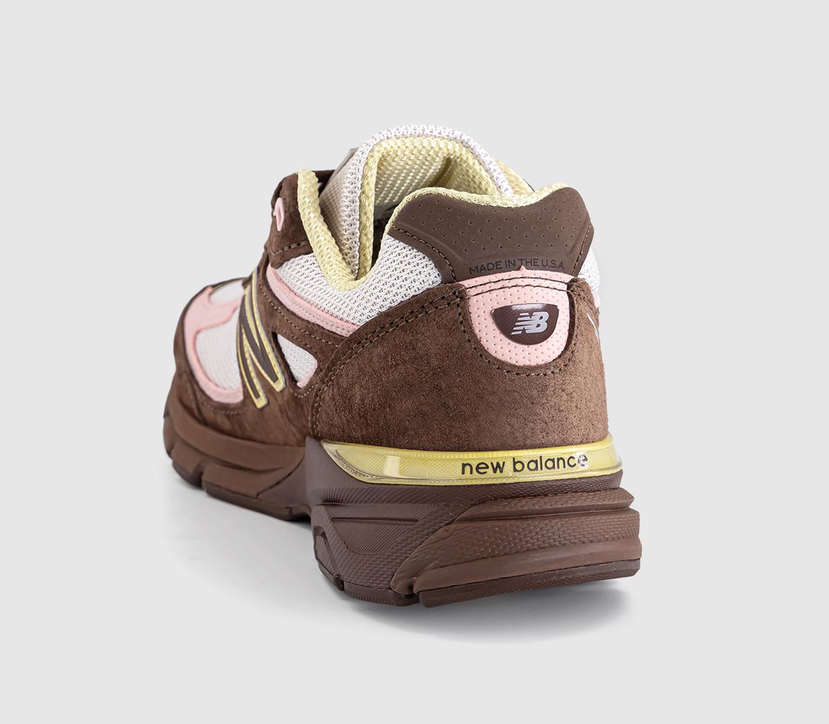 New Balance990v4 Made in USA TrainersBrown Pink Yellow