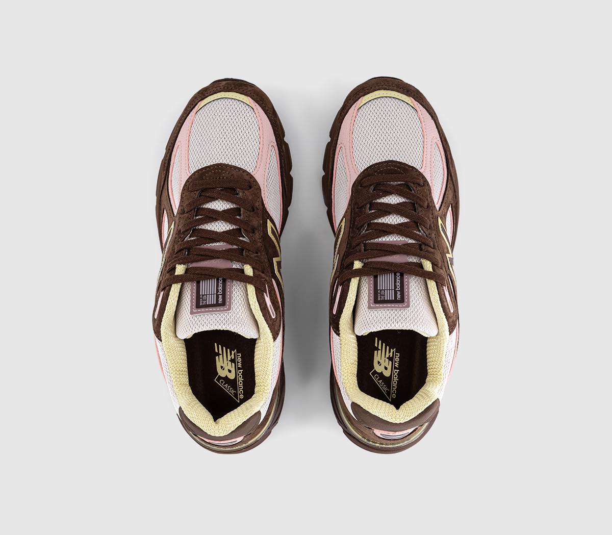 New Balance990v4 Made in USA TrainersBrown Pink Yellow