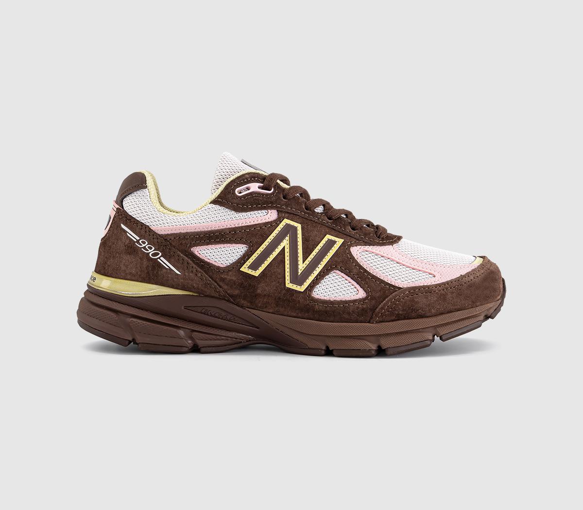 New Balance990v4 Made in USA TrainersBrown Pink Yellow