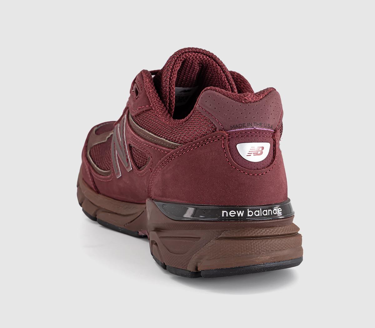 New Balance990V4 TrainersBurgundy Mono Brown