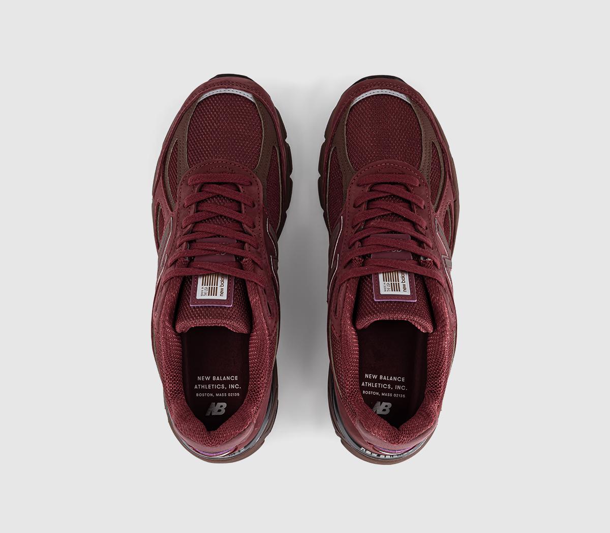 New Balance990V4 TrainersBurgundy Mono Brown