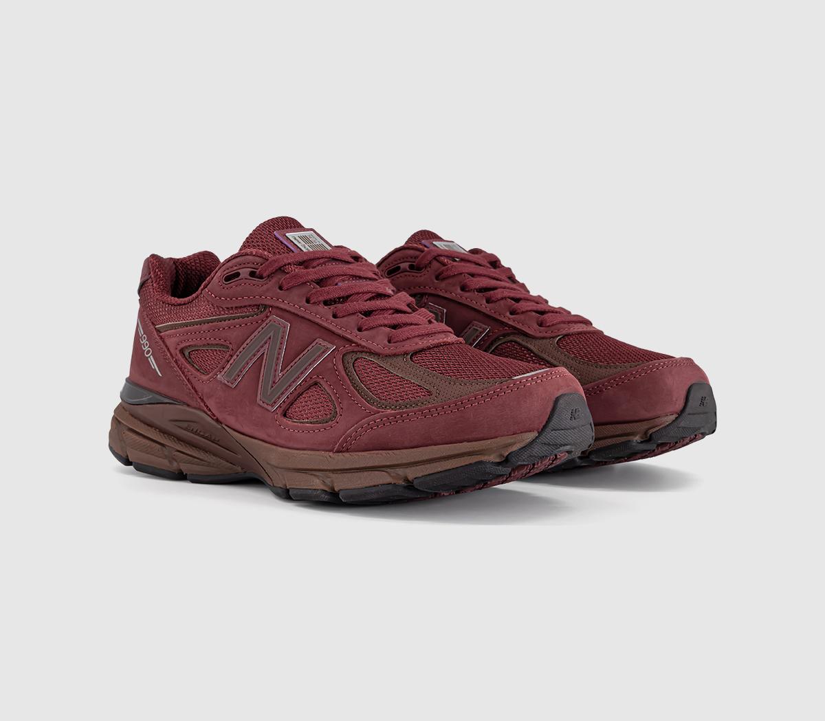 New Balance990V4 TrainersBurgundy Mono Brown