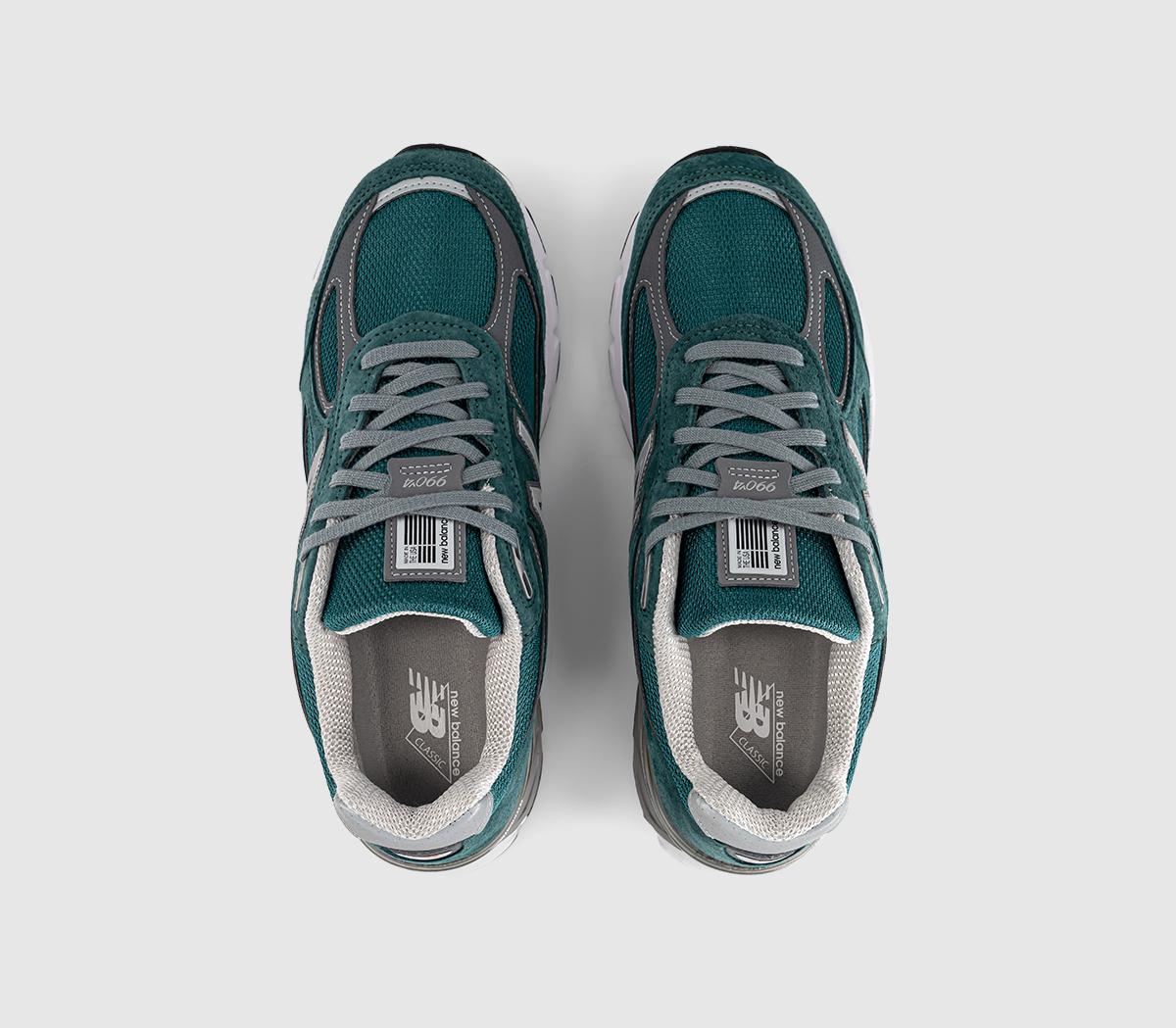 New Balance990v4 TrainersGreen Grey White