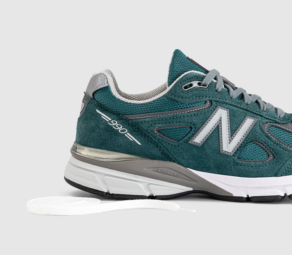 New Balance990v4 TrainersGreen Grey White