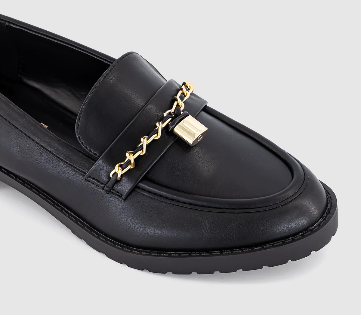 OFFICE Fizz Hardware Penny Loafers Black - Flat Shoes for Women